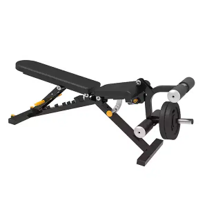 Premium Professional Super Bench (Flat/Incline/Decline with Leg Extension & Leg Curl) BODY CHARGE USA-1612C