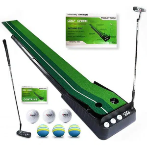 Golf Green Putting Mat – Automatic Ball Return Full Set