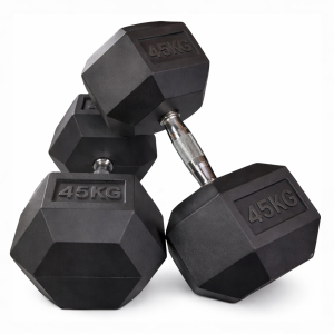 Professional Comfortable No-Slip Coating Hex Dumbbell 45Kg – 1 Pair