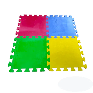 Rubber Gym Floor Mat – Colorful Puzzle System 20″ x 20″, 1/2″ Thickness